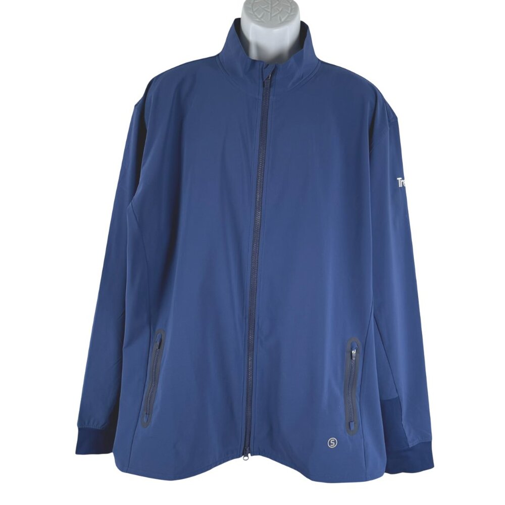 Stitch Golf SWS Vented Rain‎ & Wind Jacket Mens 2XL Blue Full Zip CJ-2244